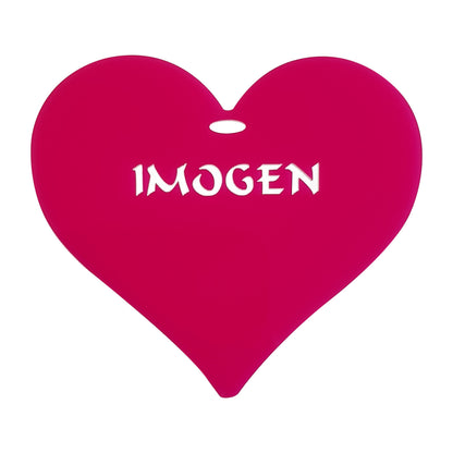 Personalised Name Heart in Coloured Acrylic - Gifts Events Charms