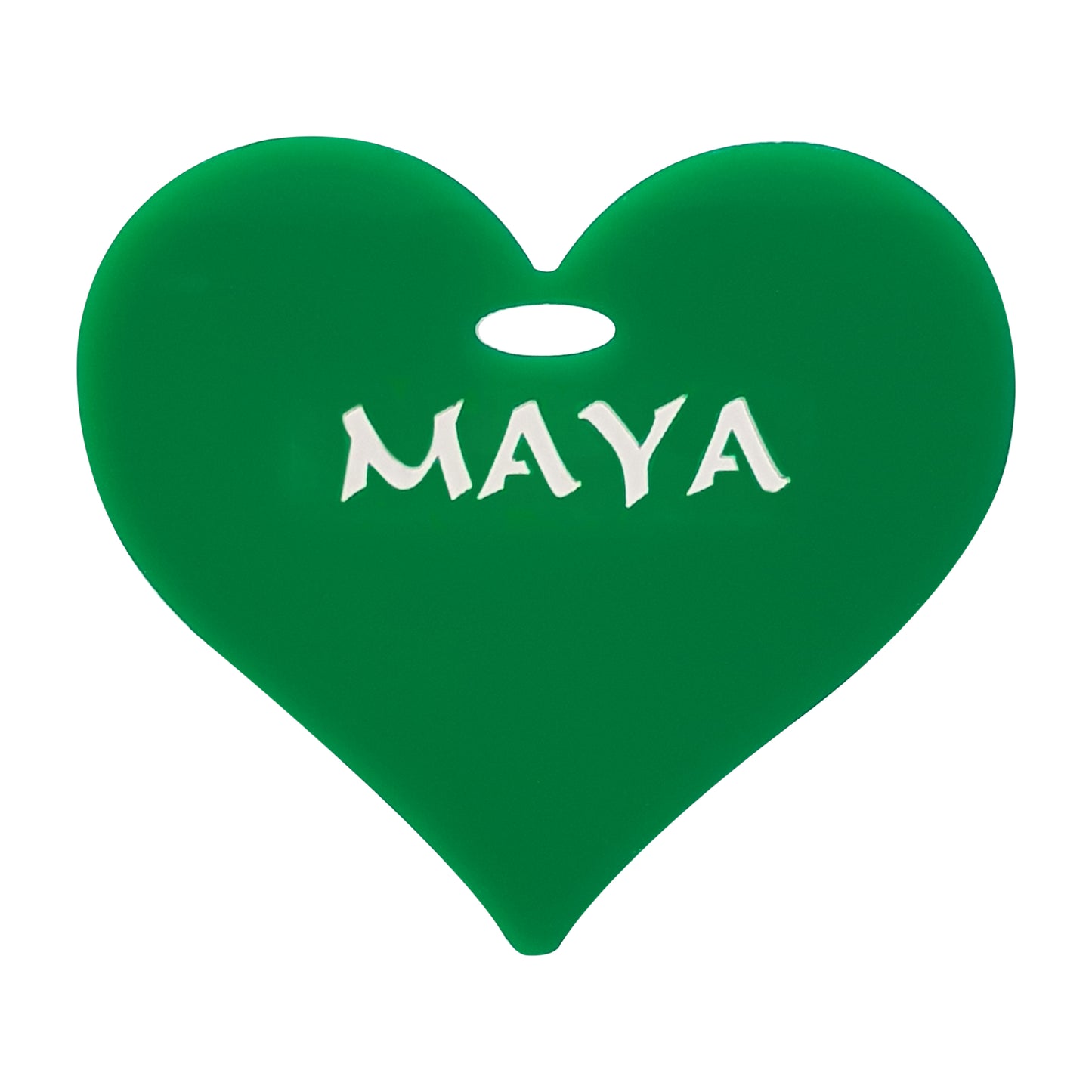 Personalised Name Heart in Coloured Acrylic - Gifts Events Charms