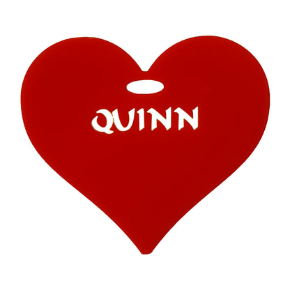 Personalised Name Heart in Coloured Acrylic - Gifts Events Charms