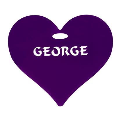Personalised Name Heart in Coloured Acrylic - Gifts Events Charms