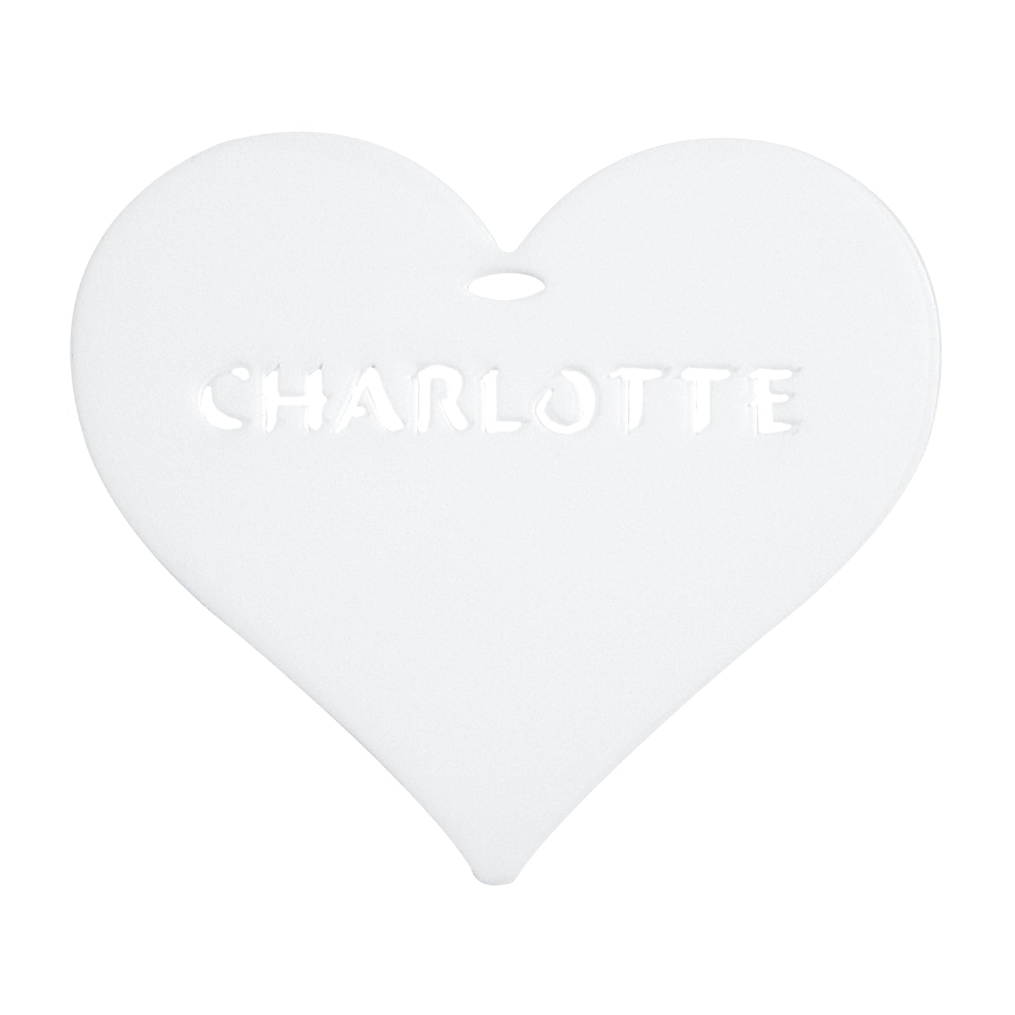 Personalised Name Heart in Coloured Acrylic - Gifts Events Charms