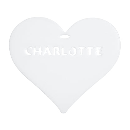 Personalised Name Heart in Coloured Acrylic - Gifts Events Charms