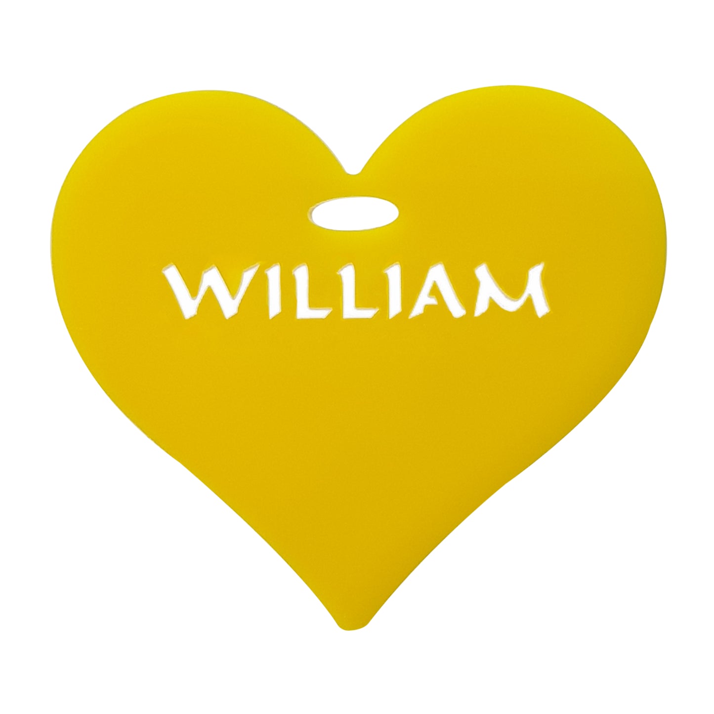 Personalised Name Heart in Coloured Acrylic - Gifts Events Charms