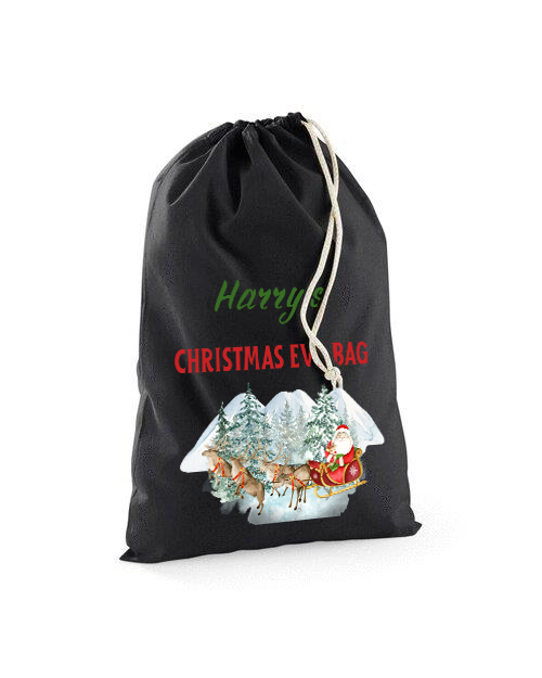 Christmas Eve Stuff Bags | Personalised Name Christmas Bag