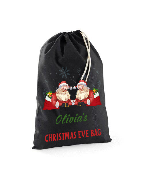 Christmas Eve Stuff Bags | Personalised Name Christmas Bag