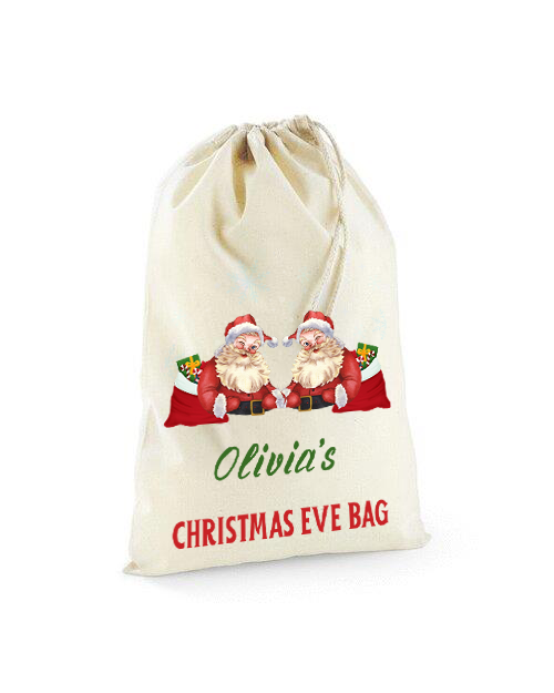 Christmas Eve Stuff Bags | Personalised Name Christmas Bag