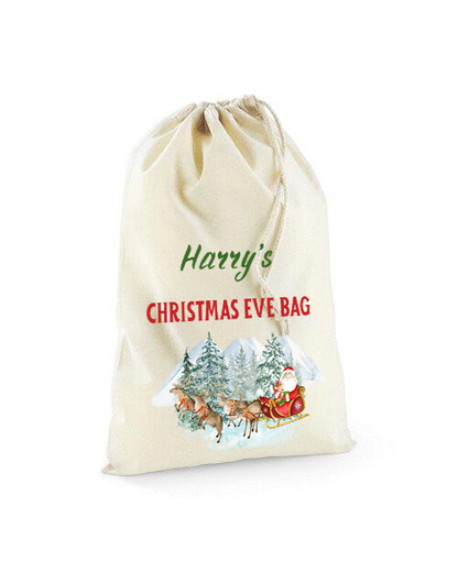 Christmas Eve Stuff Bags | Personalised Name Christmas Bag