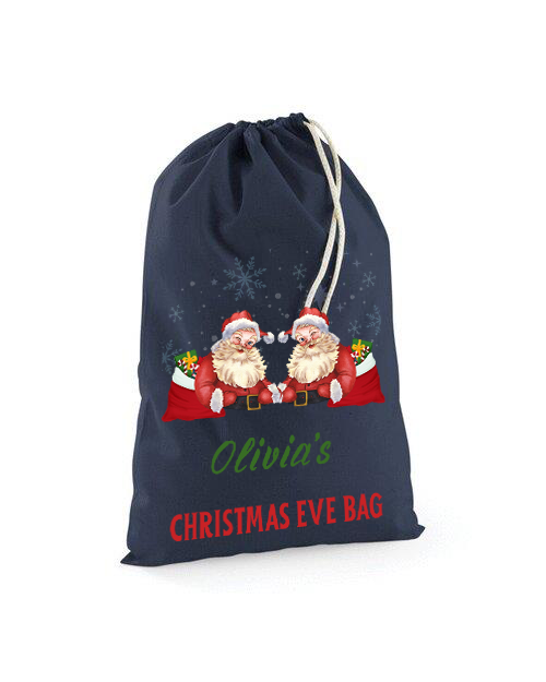 Christmas Eve Stuff Bags | Personalised Name Christmas Bag