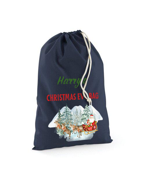 Christmas Eve Stuff Bags | Personalised Name Christmas Bag