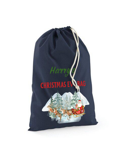 Christmas Eve Stuff Bags | Personalised Name Christmas Bag