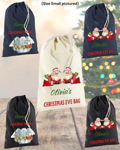 Christmas Eve Stuff Bags | Personalised Name Christmas Bag