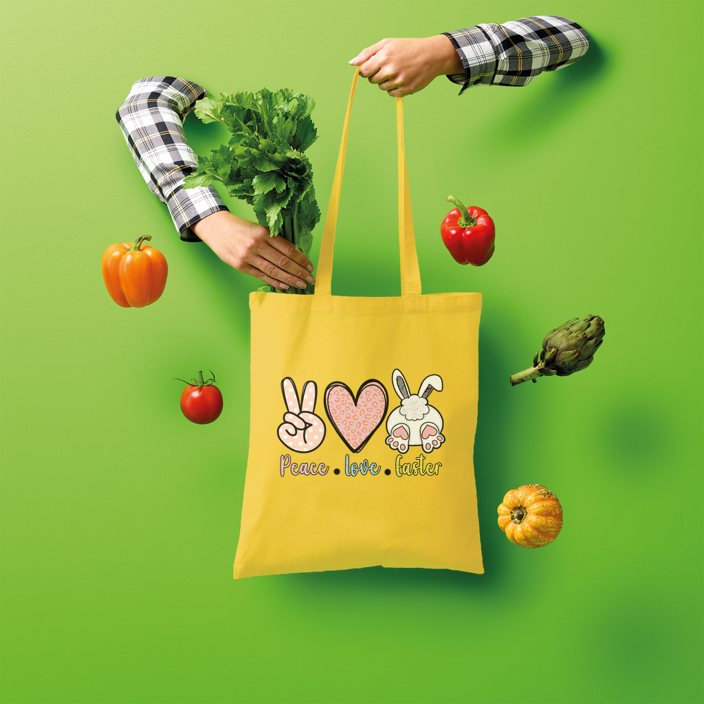 PEACE LOVE EASTER Shopper Tote Bag - DirectlyPersonalised