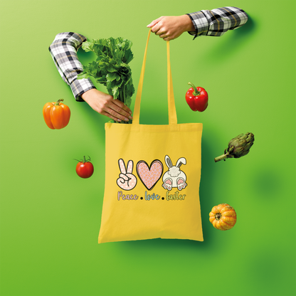 PEACE LOVE EASTER Shopper Tote Bag - DirectlyPersonalised