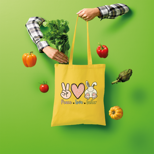 PEACE LOVE EASTER Shopper Tote Bag - DirectlyPersonalised