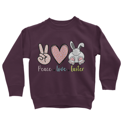 PEACE LOVE EASTER Classic Kids Sweatshirt - DirectlyPersonalised