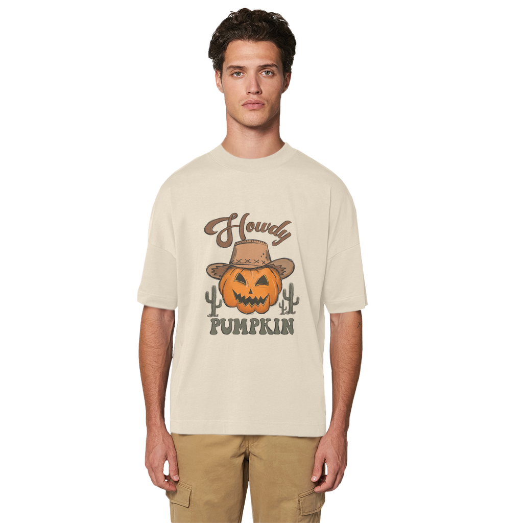 HOWDY PUMPKIN Premium Organic Oversized T-Shirt - DirectlyPersonalised