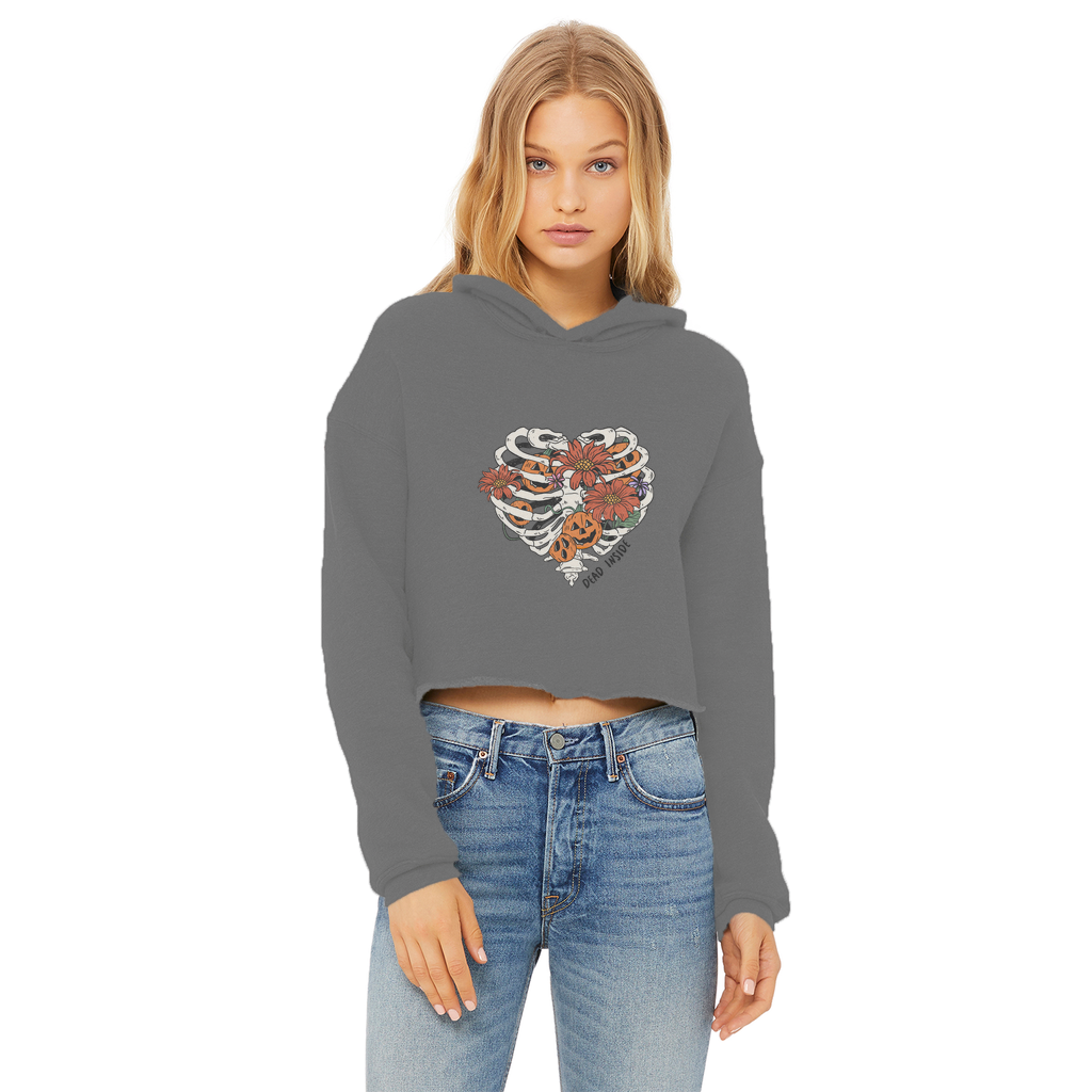 RIB CAGE Ladies Cropped Raw Edge Hoodie - DirectlyPersonalised