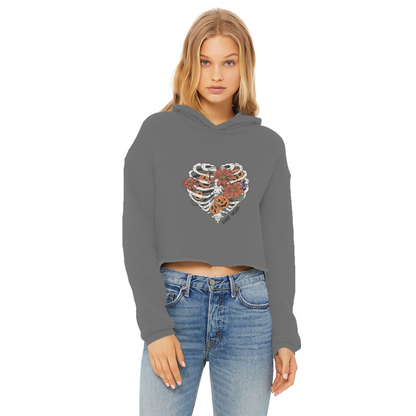 RIB CAGE Ladies Cropped Raw Edge Hoodie - DirectlyPersonalised