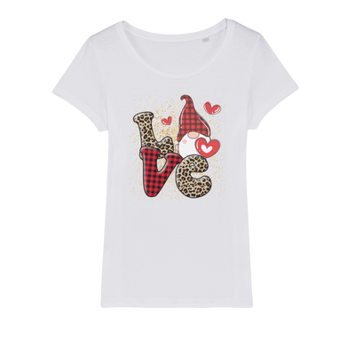 Ladies Valentine Design Organic Jersey Womens T-Shirt