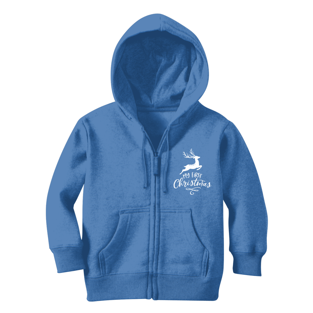 My First Christmas White Classic Kids Zip Hoodie - DirectlyPersonalised