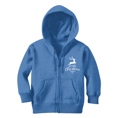 My First Christmas White Classic Kids Zip Hoodie - DirectlyPersonalised