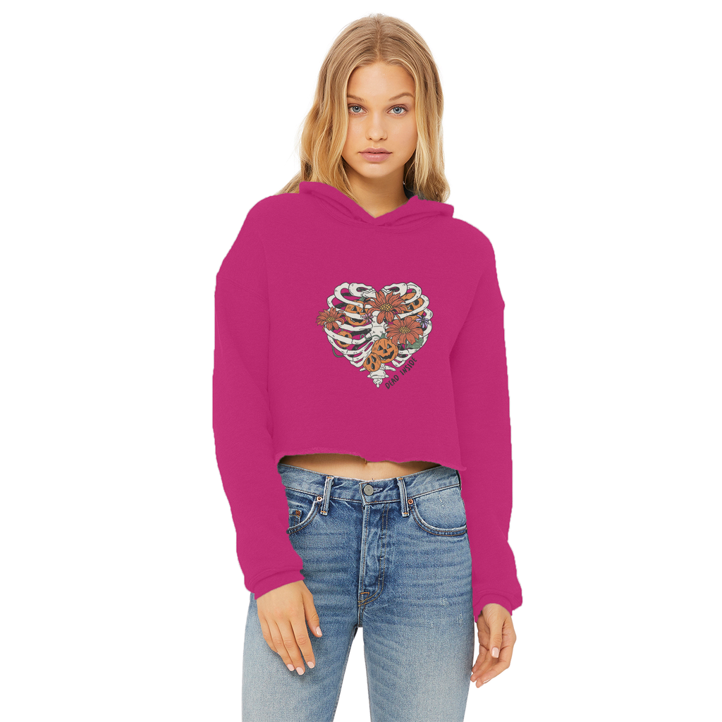 RIB CAGE Ladies Cropped Raw Edge Hoodie - DirectlyPersonalised