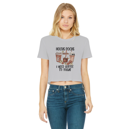 HOCUS POCUS -COFFEE DESIGN Classic Women's Cropped Raw Edge T-Shirt - DirectlyPersonalised