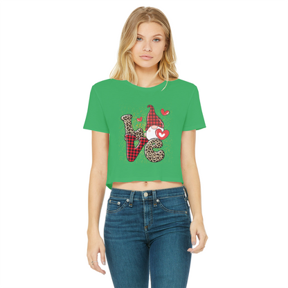 Ladies Valentine Design Classic Women's Cropped Raw Edge T-Shirt - DirectlyPersonalised