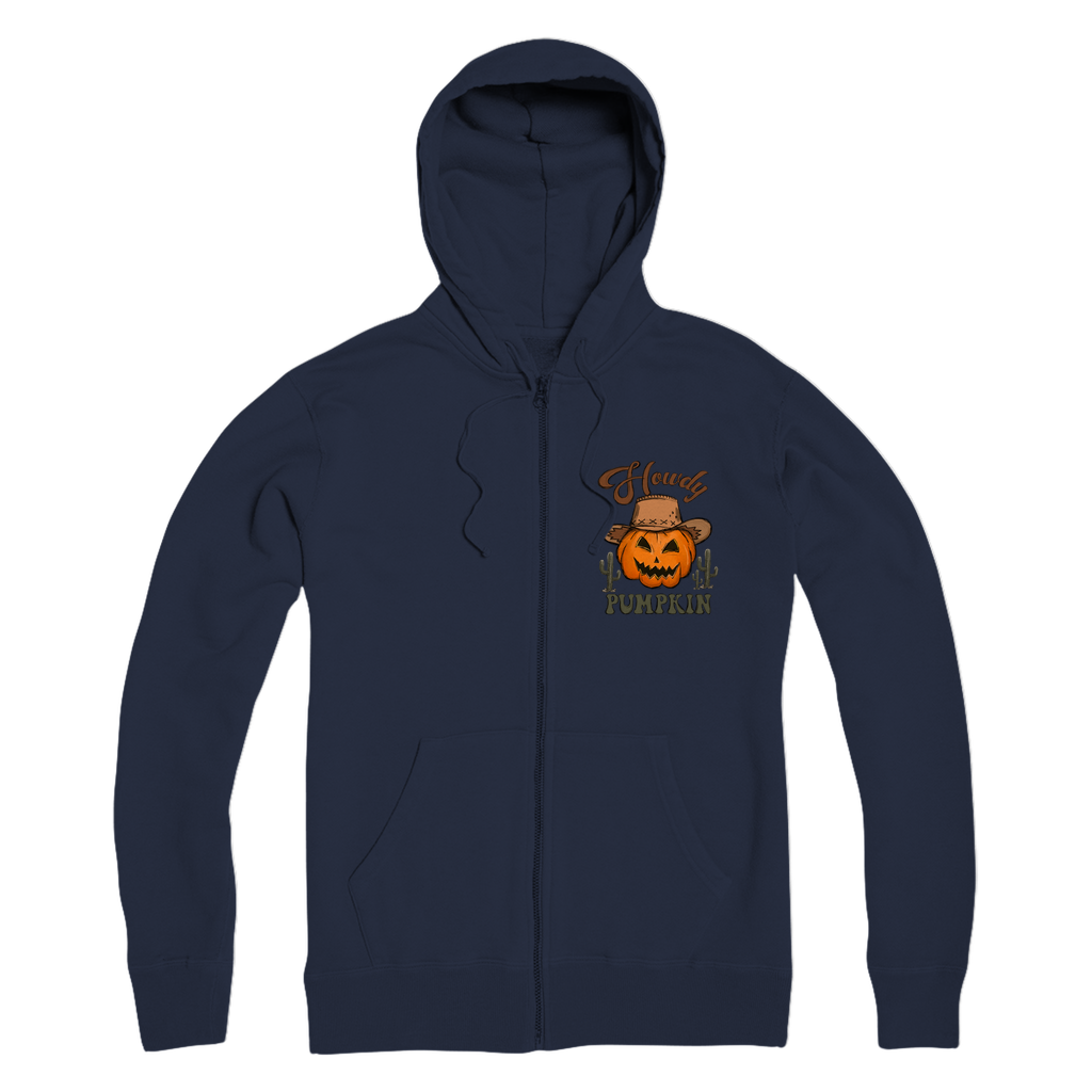 HOWDY PUMPKIN Premium Adult Zip Hoodie - DirectlyPersonalised