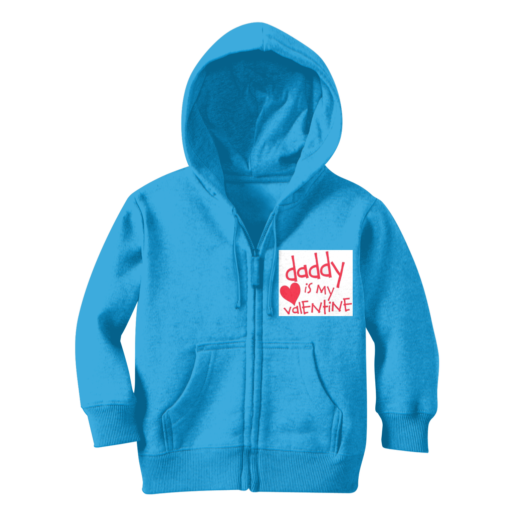 Daddy's my Valentine Classic Kids Zip Hoodie - DirectlyPersonalised