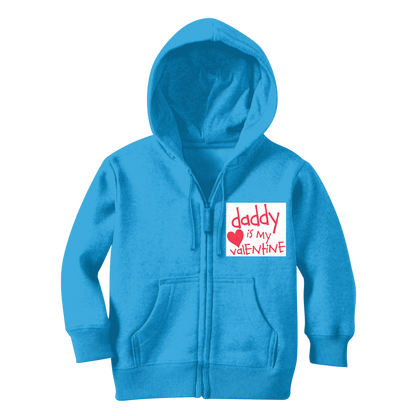 Daddy's my Valentine Classic Kids Zip Hoodie - DirectlyPersonalised