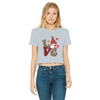 Ladies Valentine Design Classic Women's Cropped Raw Edge T-Shirt