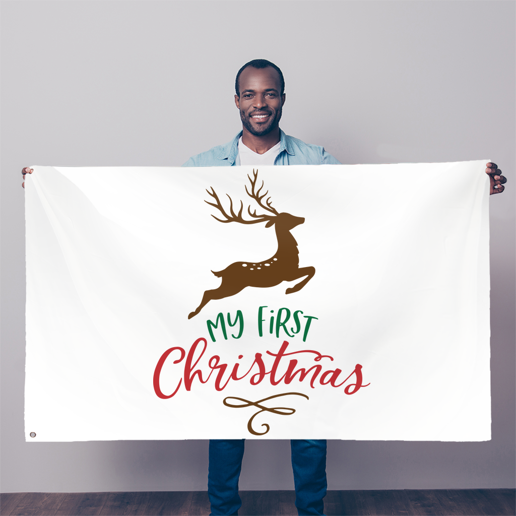 My First Christmas Colour Sublimation Flag - DirectlyPersonalised