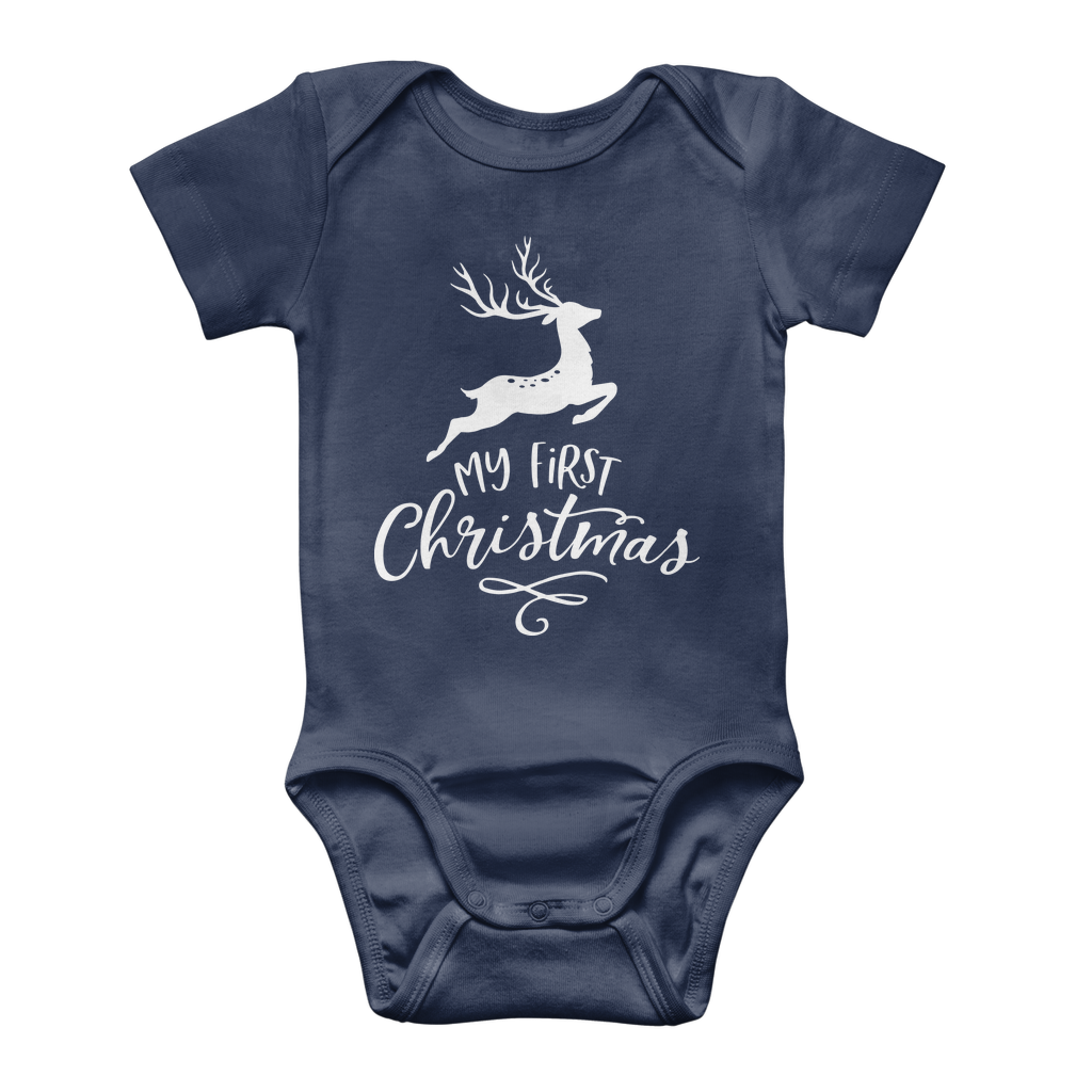 My First Christmas White Classic Baby Onesie Bodysuit - DirectlyPersonalised