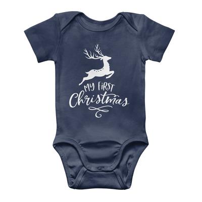 My First Christmas White Classic Baby Onesie Bodysuit