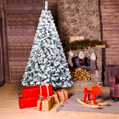7ft PVC Flocking Christmas Tree 1300 Branches Spread Out Natural Tree - DirectlyPersonalised
