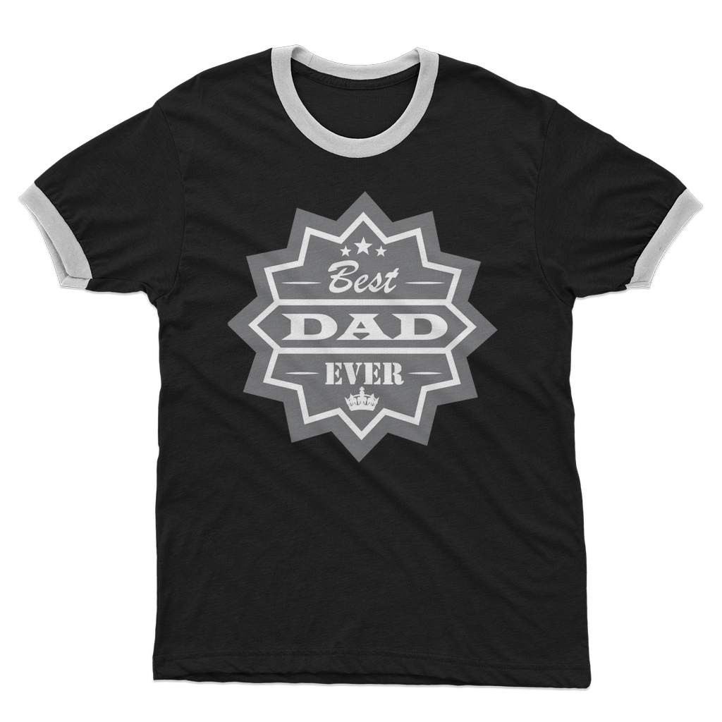Best Dad Ever Adult Ringer T-Shirt - DirectlyPersonalised