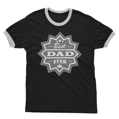 Best Dad Ever Adult Ringer T-Shirt - DirectlyPersonalised