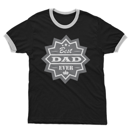 Best Dad Ever Adult Ringer T-Shirt - DirectlyPersonalised