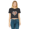 RIB CAGE Classic Women's Cropped Raw Edge T-Shirt