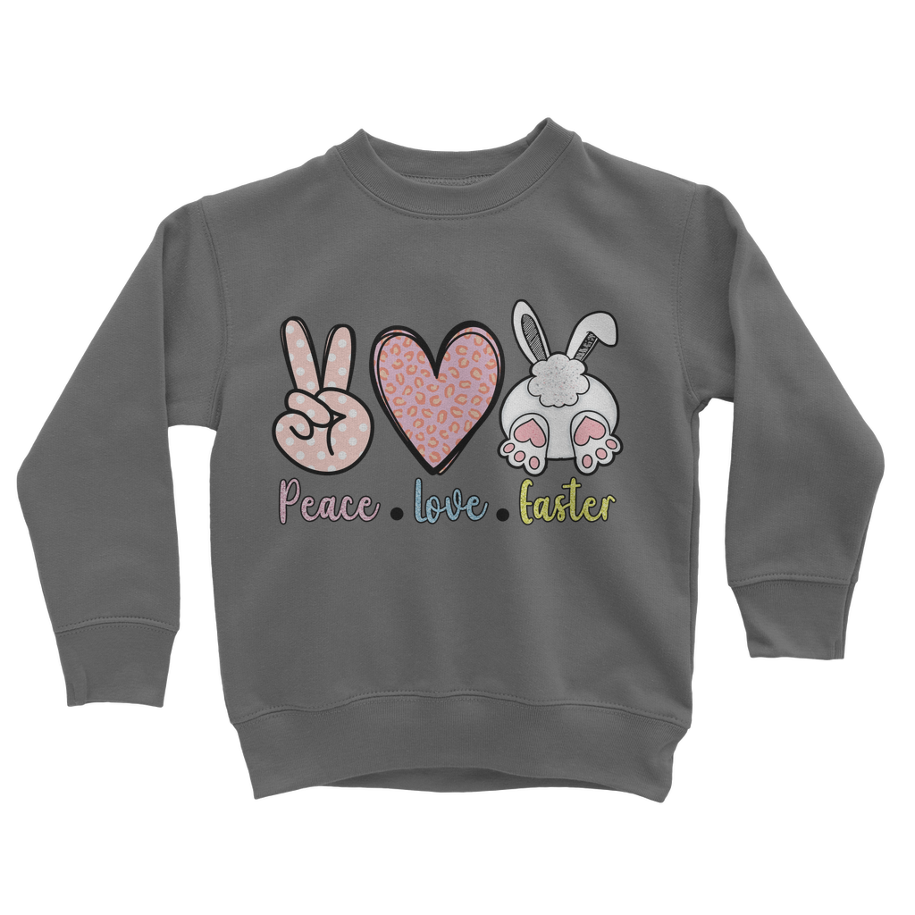 PEACE LOVE EASTER Classic Kids Sweatshirt - DirectlyPersonalised