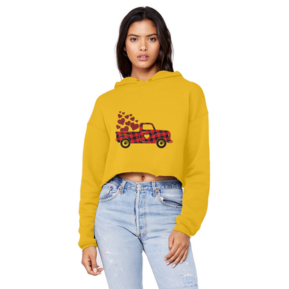 Love Truck Unisex Cropped Raw Edge Boyfriend Hoodie - DirectlyPersonalised