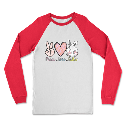 PEACE LOVE EASTER Classic Raglan Long Sleeve Shirt - DirectlyPersonalised