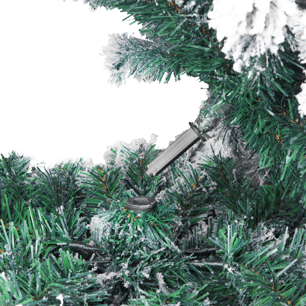 7ft PVC Flocking Christmas Tree 1300 Branches Spread Out Natural Tree - DirectlyPersonalised