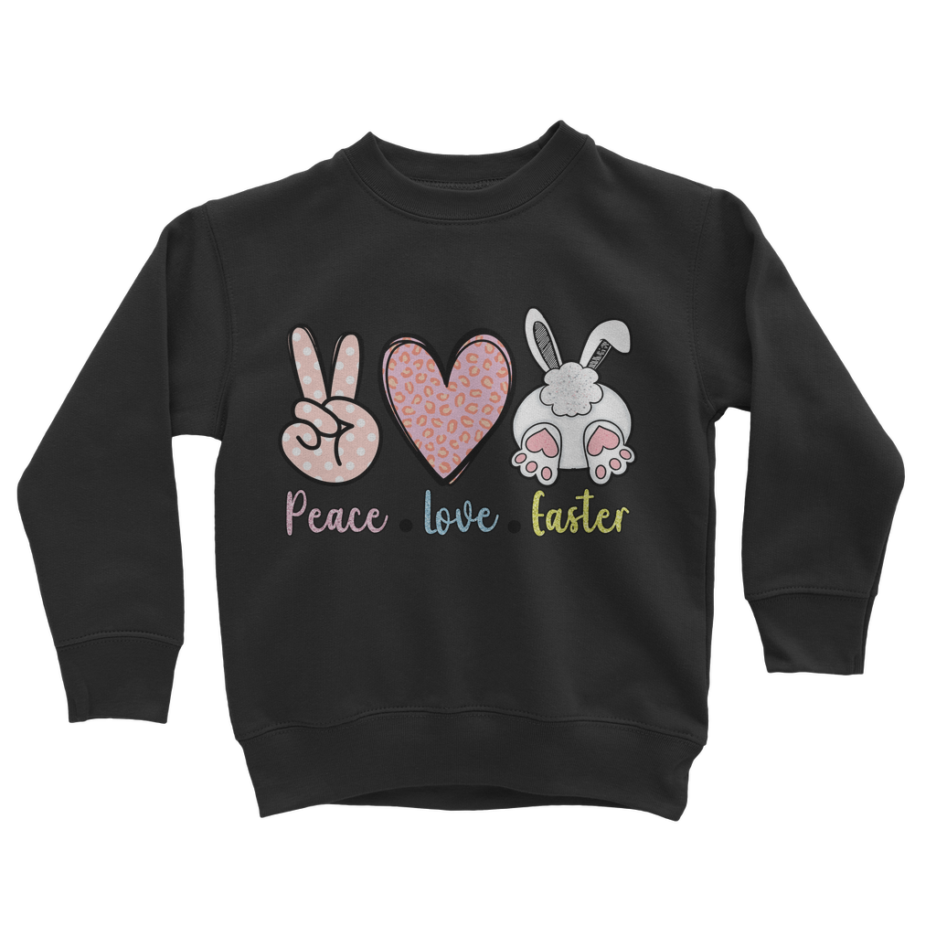 PEACE LOVE EASTER Classic Kids Sweatshirt - DirectlyPersonalised