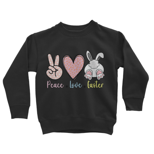 PEACE LOVE EASTER Classic Kids Sweatshirt - DirectlyPersonalised