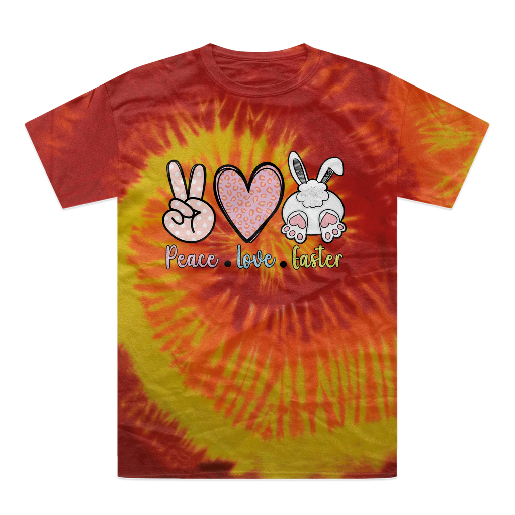 PEACE LOVE EASTER Tie-Dye T-Shirt - DirectlyPersonalised