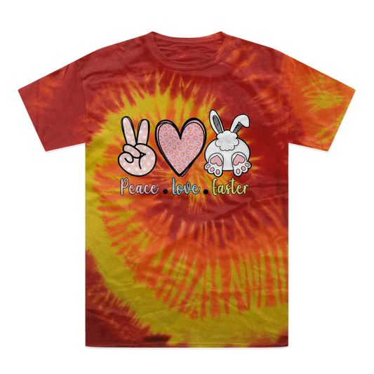 PEACE LOVE EASTER Tie-Dye T-Shirt - DirectlyPersonalised