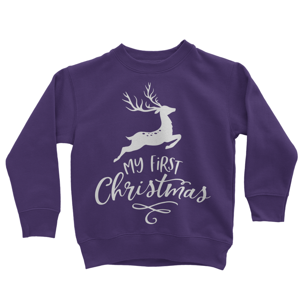 My First Christmas White Classic Kids Sweatshirt - DirectlyPersonalised