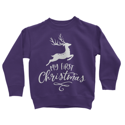 My First Christmas White Classic Kids Sweatshirt - DirectlyPersonalised